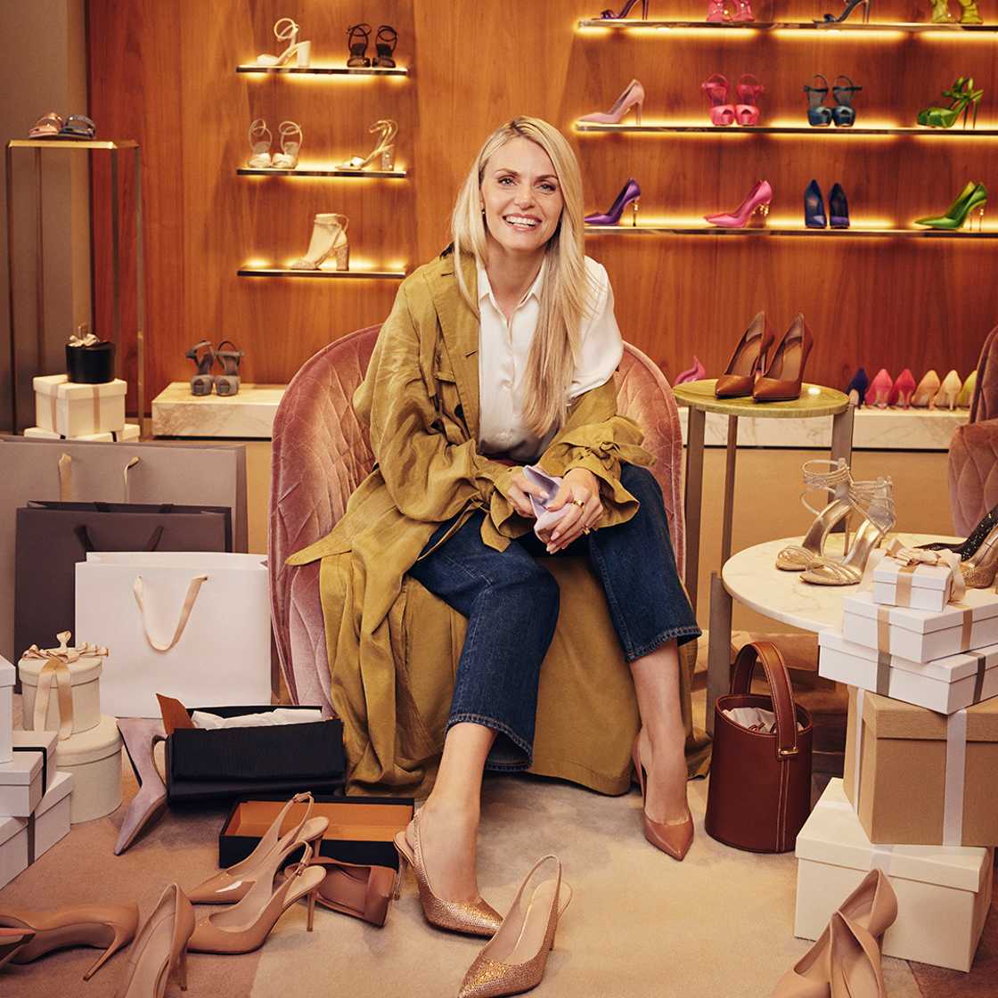 Lady shoe shopping